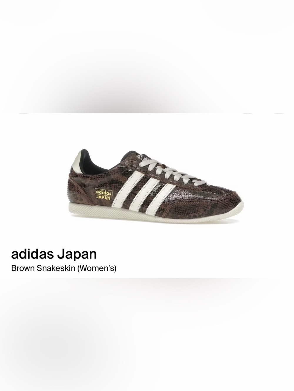 adidas Japan Snake-Print Sneakers in Brown and White